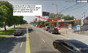 speeding ticket in los angeles on sepulveda boulevard